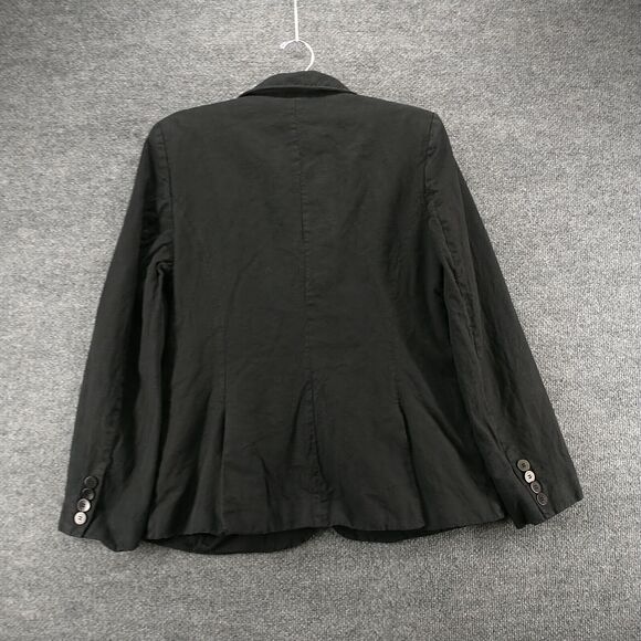 Helen McAlinden Womens Linen Blazer Jacket Black Actual 18.5x25.5 Lined 3-Button - Picture 6 of 13